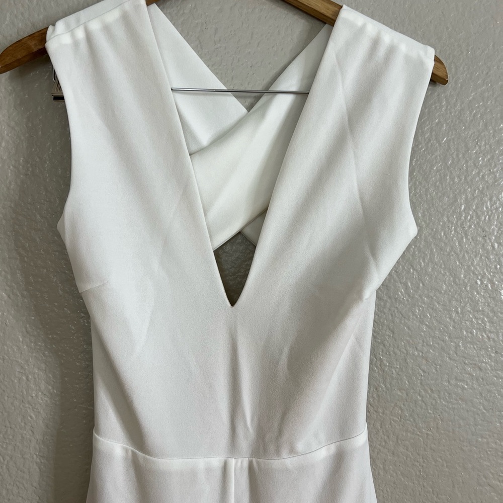 Thinking Out Loud White Backless Jumpsuit View 3